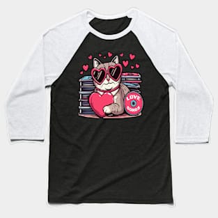 cat loves songs funny animal meme shirt Baseball T-Shirt